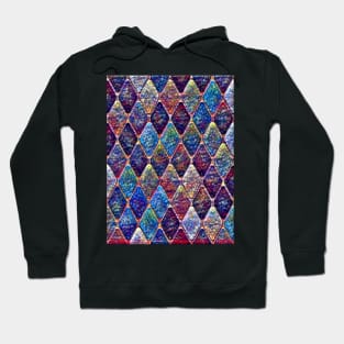 Multicoloured Diamond Scale Pattern Hoodie